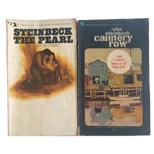 Vtg Cannery Row & The Pearl John Steinbeck 1963-72 Bantam Classic Paperback Book